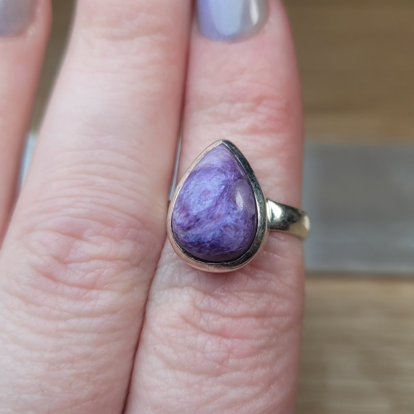 Charoite Sterling Silver Ring - Size 6