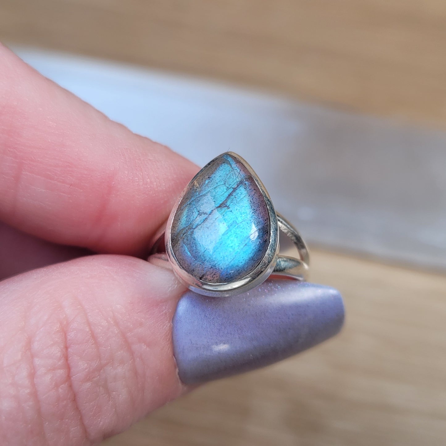 Labradorite Sterling Silver Ring - Size 6