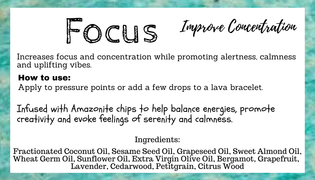 Focus - Crystal Infused Essential Oil Roller