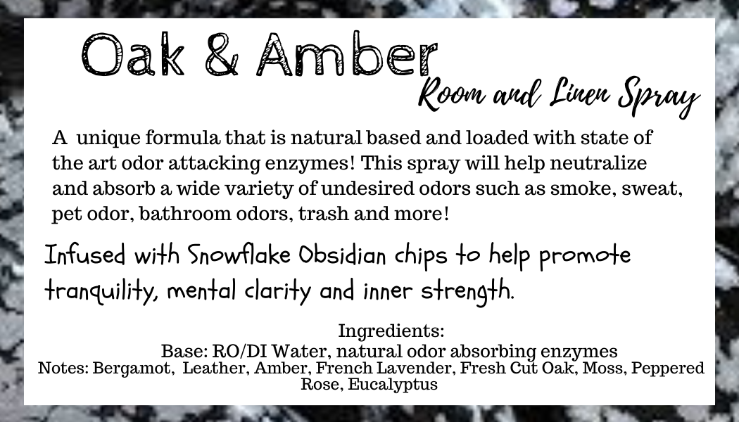 Oak & Amber Crystal Infused Room & Linen Spray