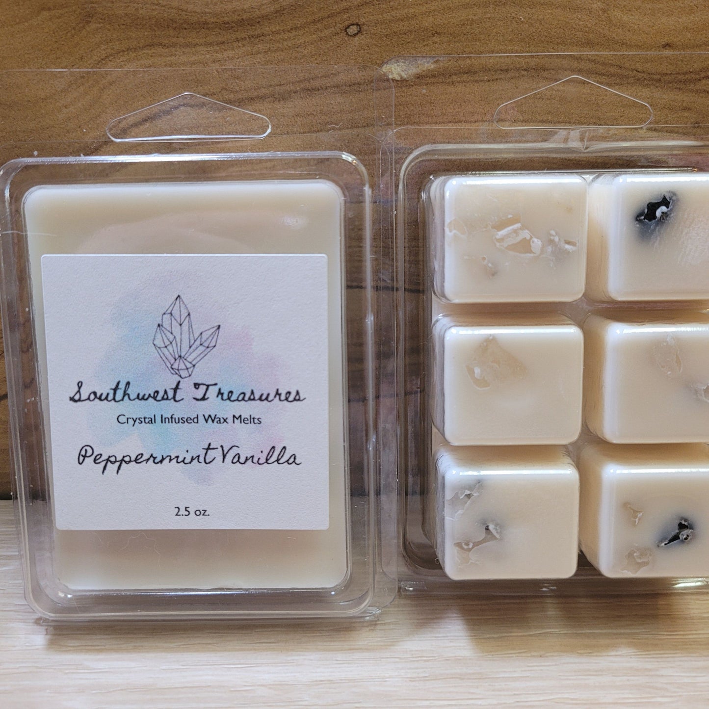 Peppermint Vanilla Crystal Infused Soy Wax Melt