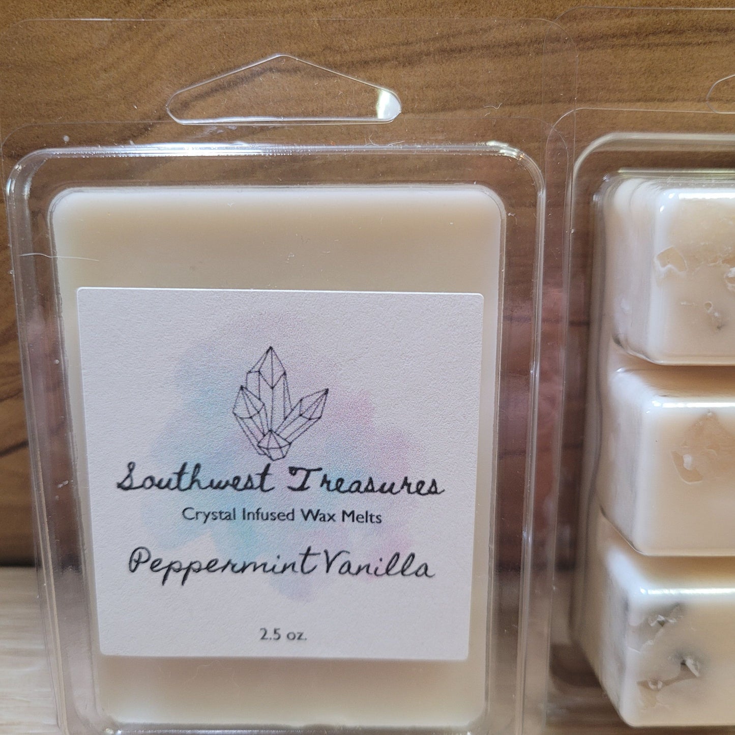 Peppermint Vanilla Crystal Infused Soy Wax Melt