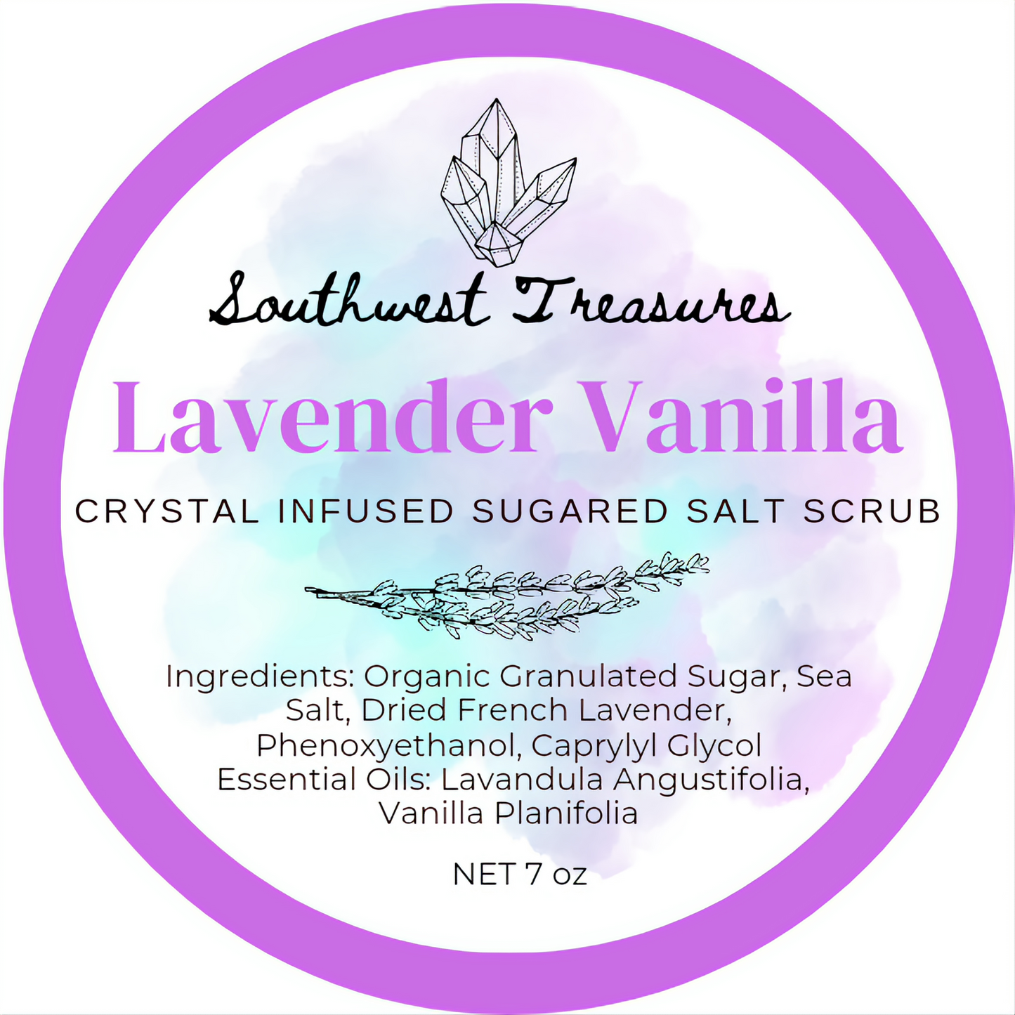 Lavender Vanilla - Crystal Infused Sugared Salt Scrub