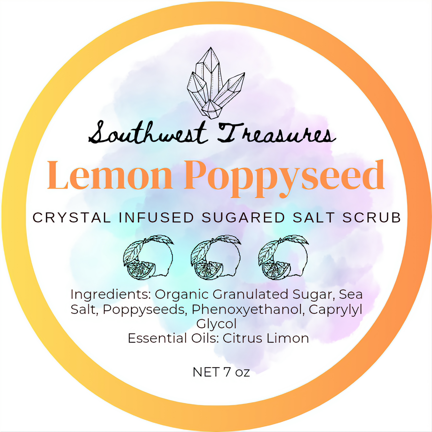 Lemon Poppyseed - Crystal Infused Sugared Salt Scrub