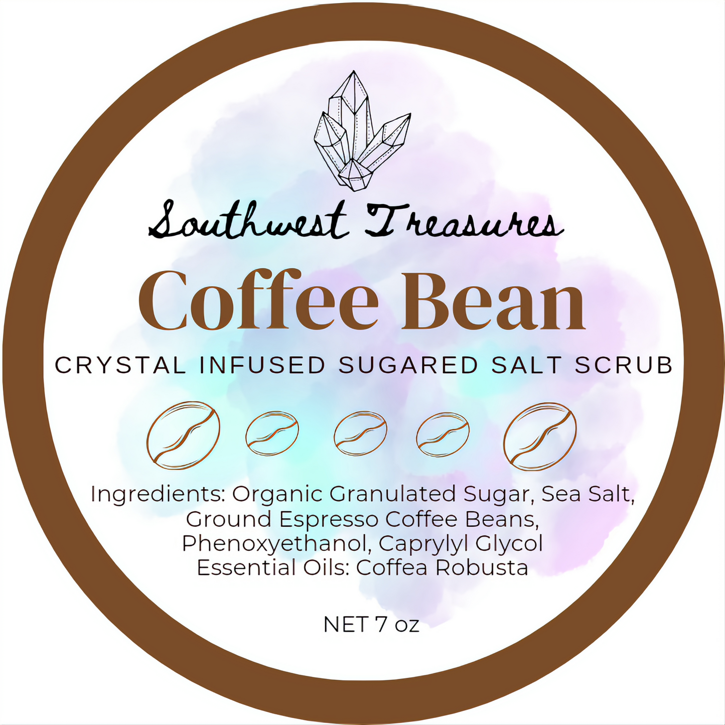 Coffee Bean - Crystal Infused Sugared Salt Scrub