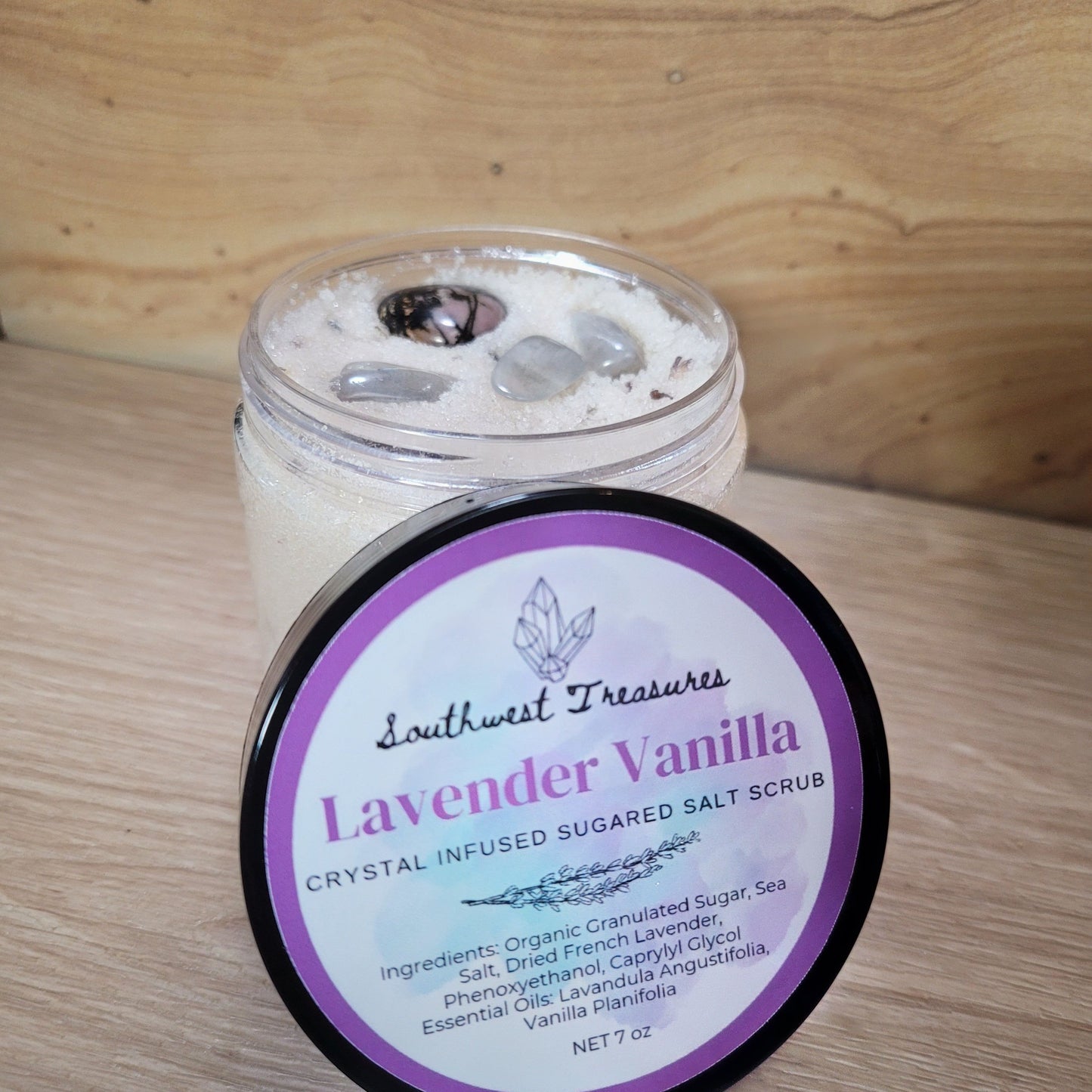 Lavender Vanilla - Crystal Infused Sugared Salt Scrub