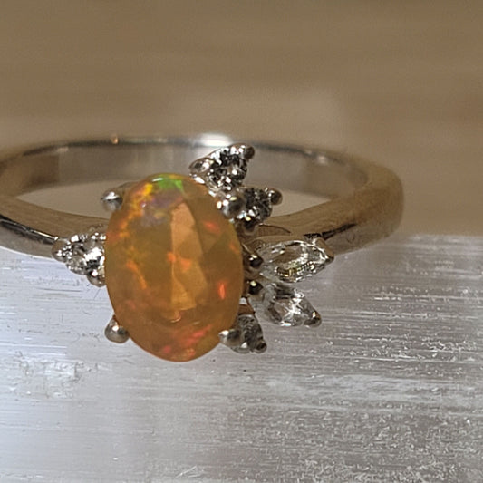 Fire Opal - Size 5 Ring