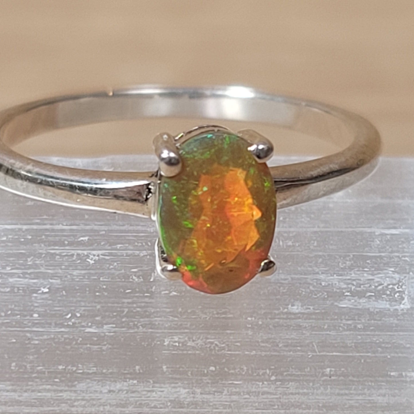 Fire Opal - Size 6 Ring