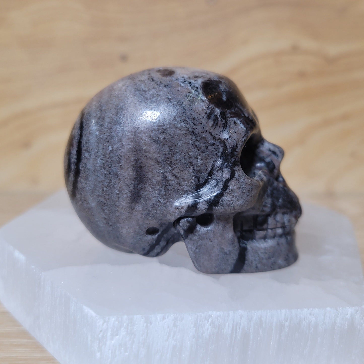 Black Network Jasper 2" Skull