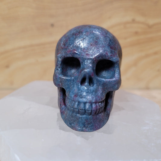 Ruby in Kyanite 2" Skull