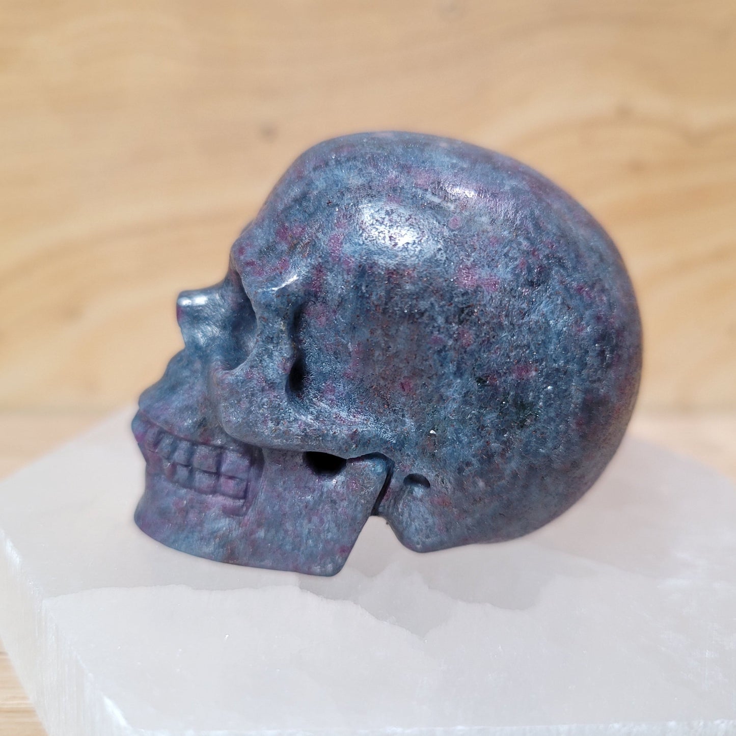 Ruby in Kyanite 2" Skull