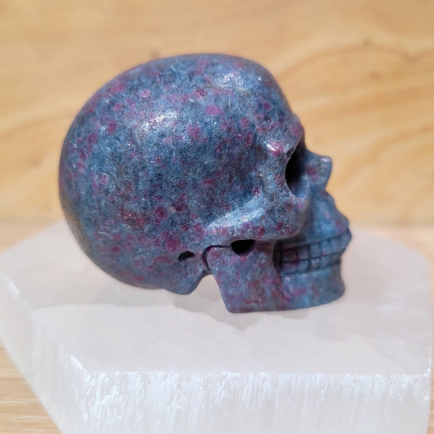 Ruby in Kyanite 2" Skull