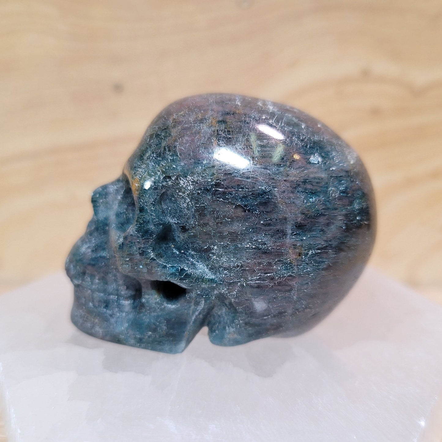 Blue Apatite 2" Skull