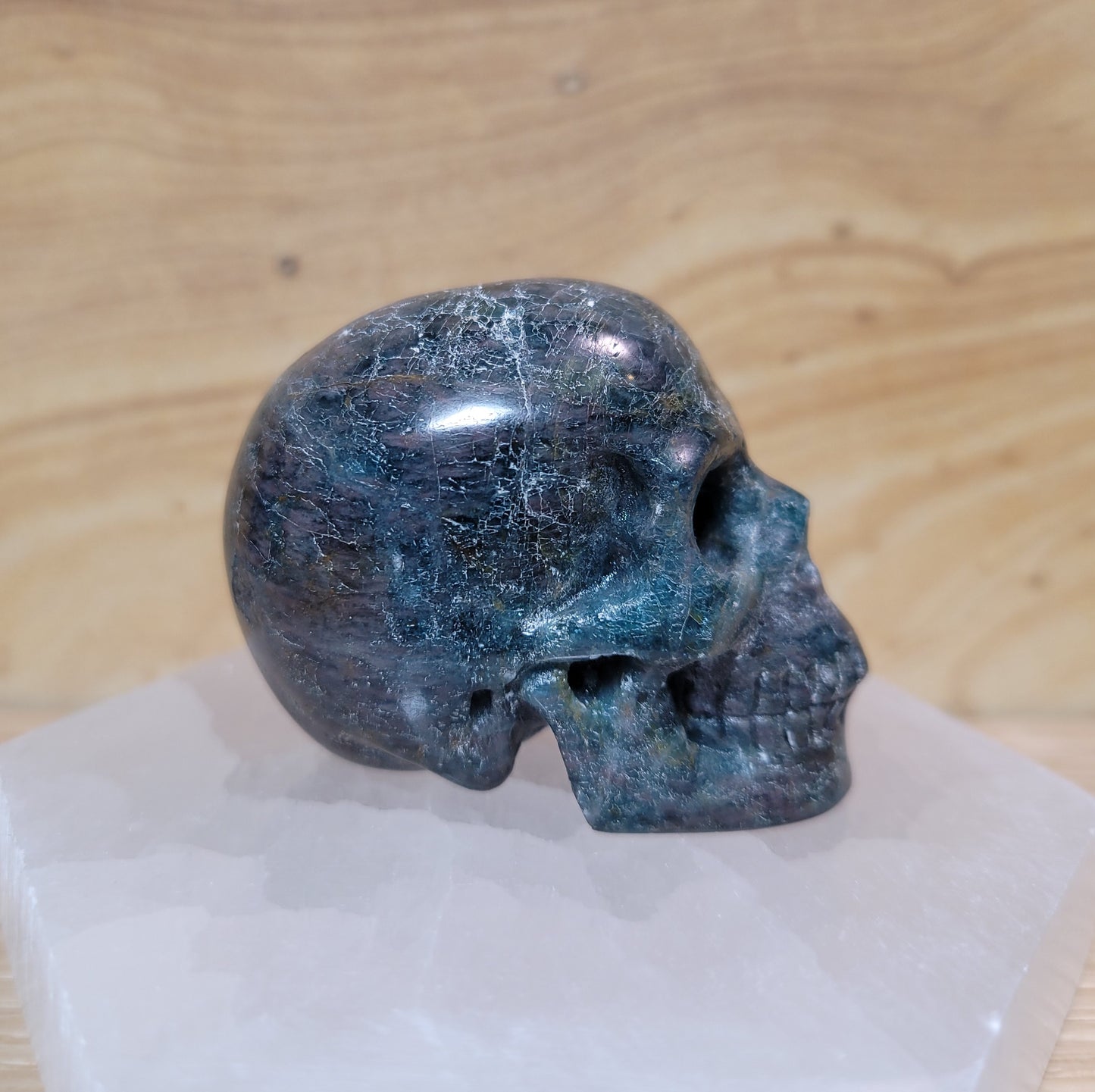 Blue Apatite 2" Skull