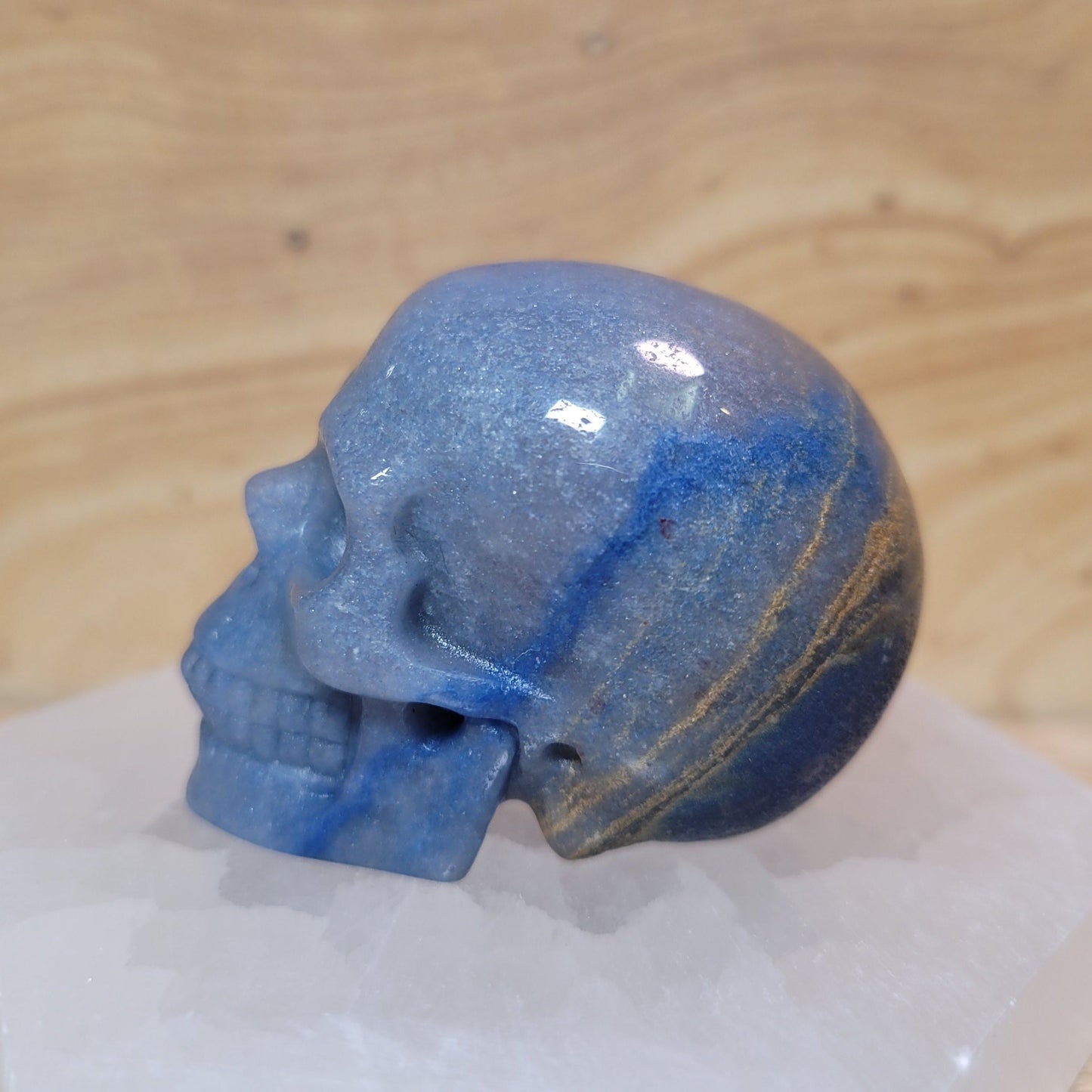 Blue Aventurine 2" Skull