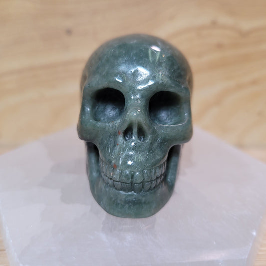 Green Rutilated Quartz 2" Skull