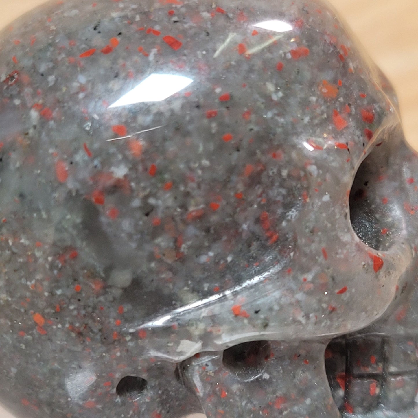 African Bloodstone 2" Skull