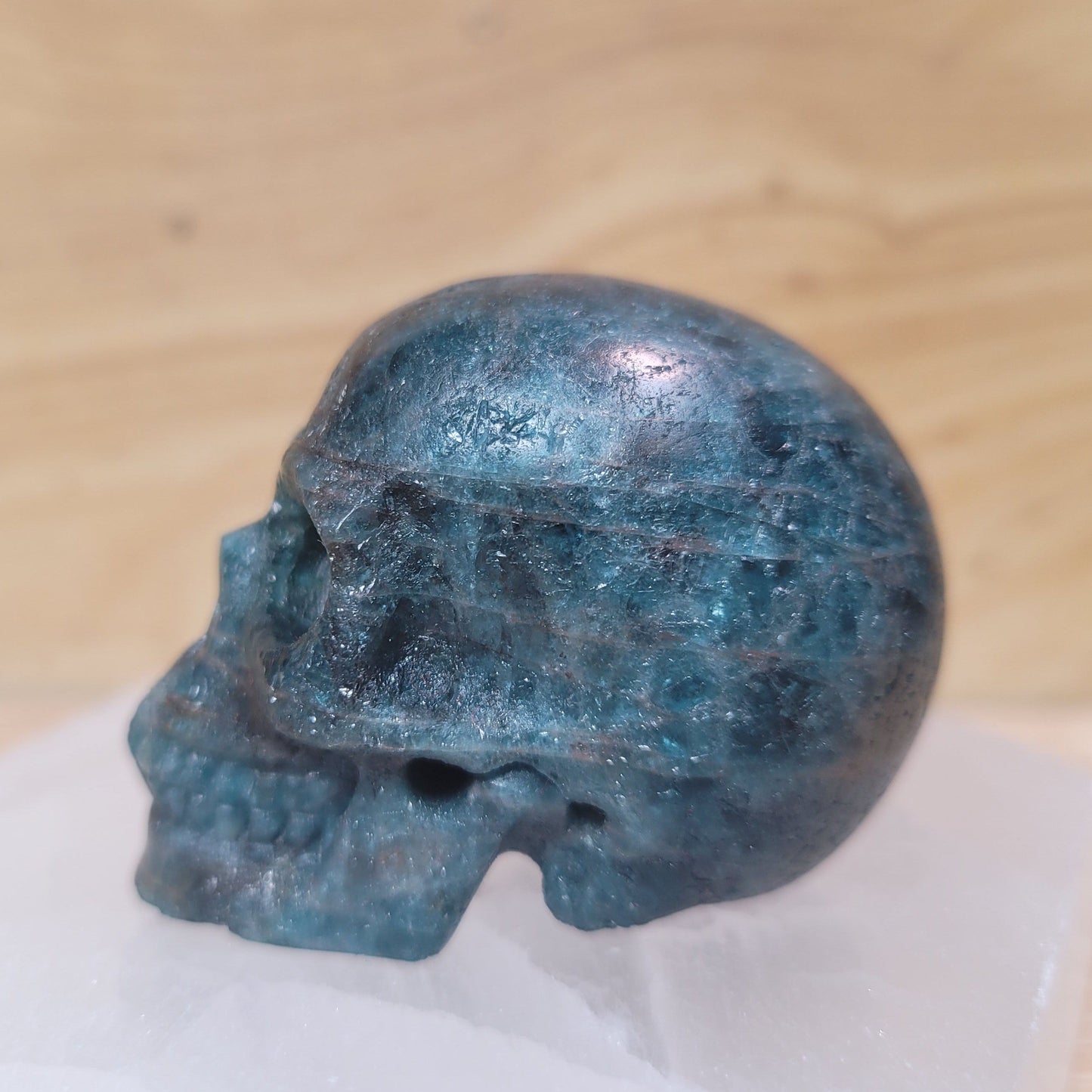 Blue Apatite 2" Skull