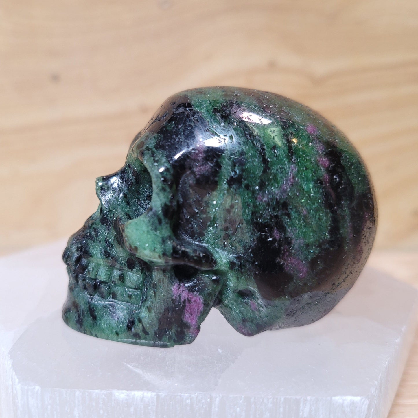 Ruby in Zoisite 2" Skull