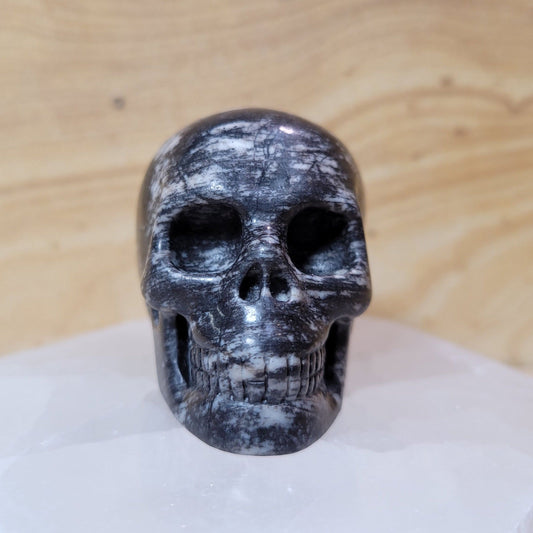 Black Network Jasper 2" Skull