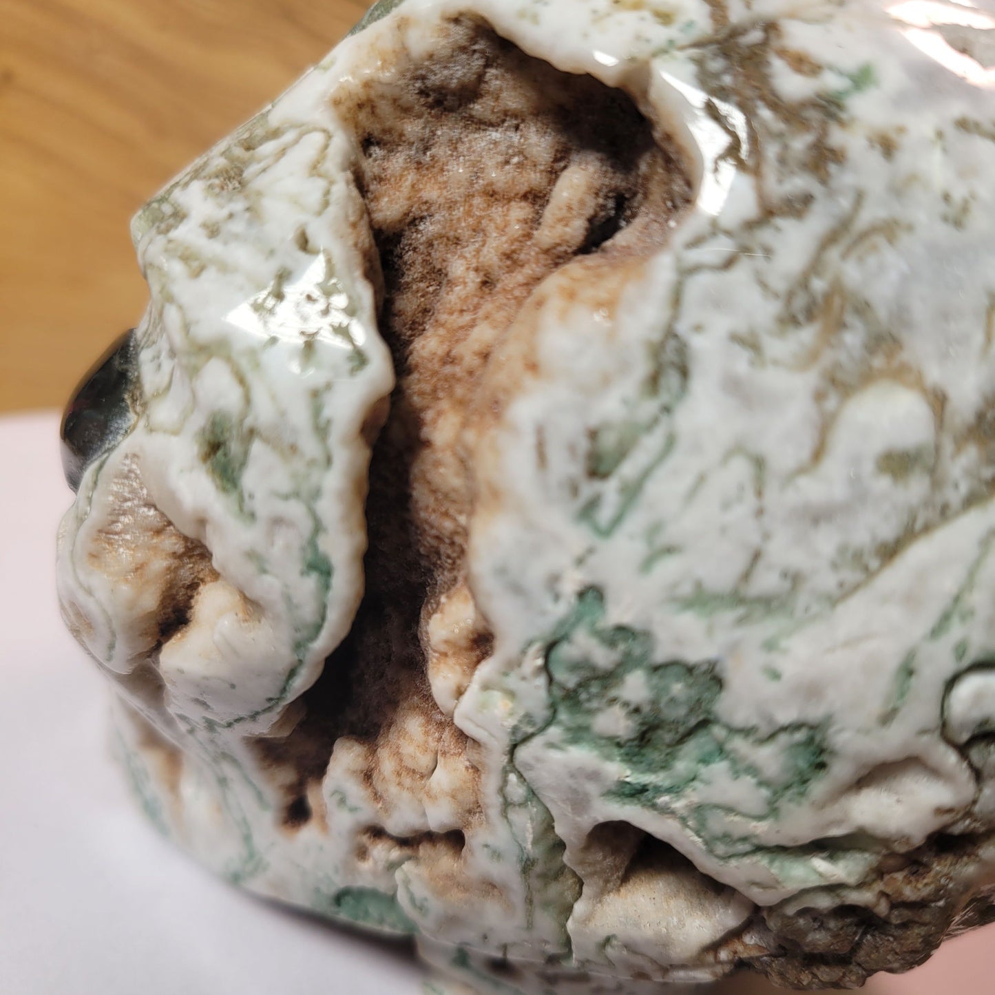 Tree Agate w Labradorite 4.2" Alien