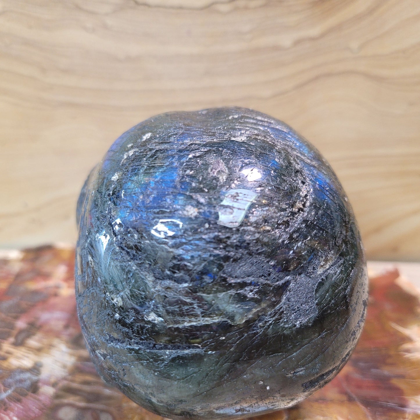 Labradorite w Malachite/Red Jasper 4.2" Alien