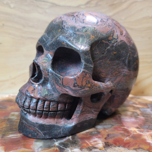 Floriated Jasper 5" Skull