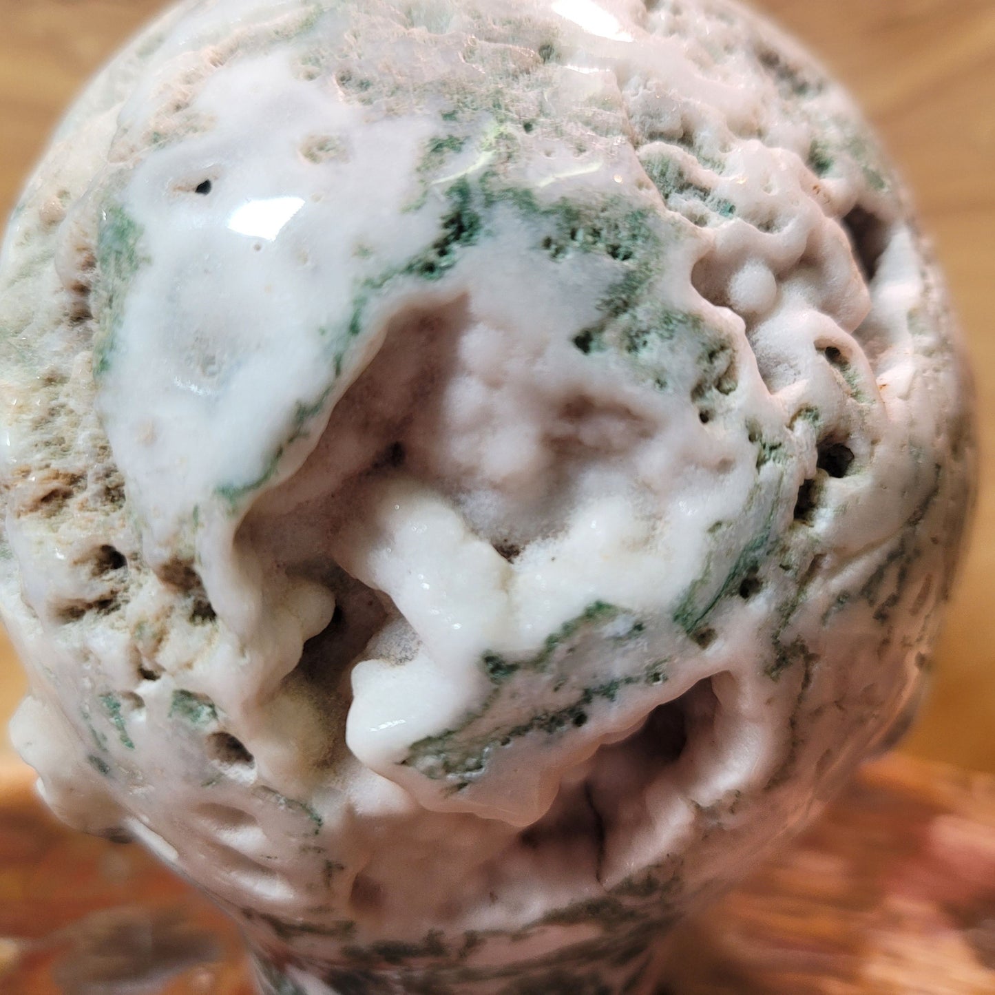 Tree Agate w Labradorite 4.1" Alien