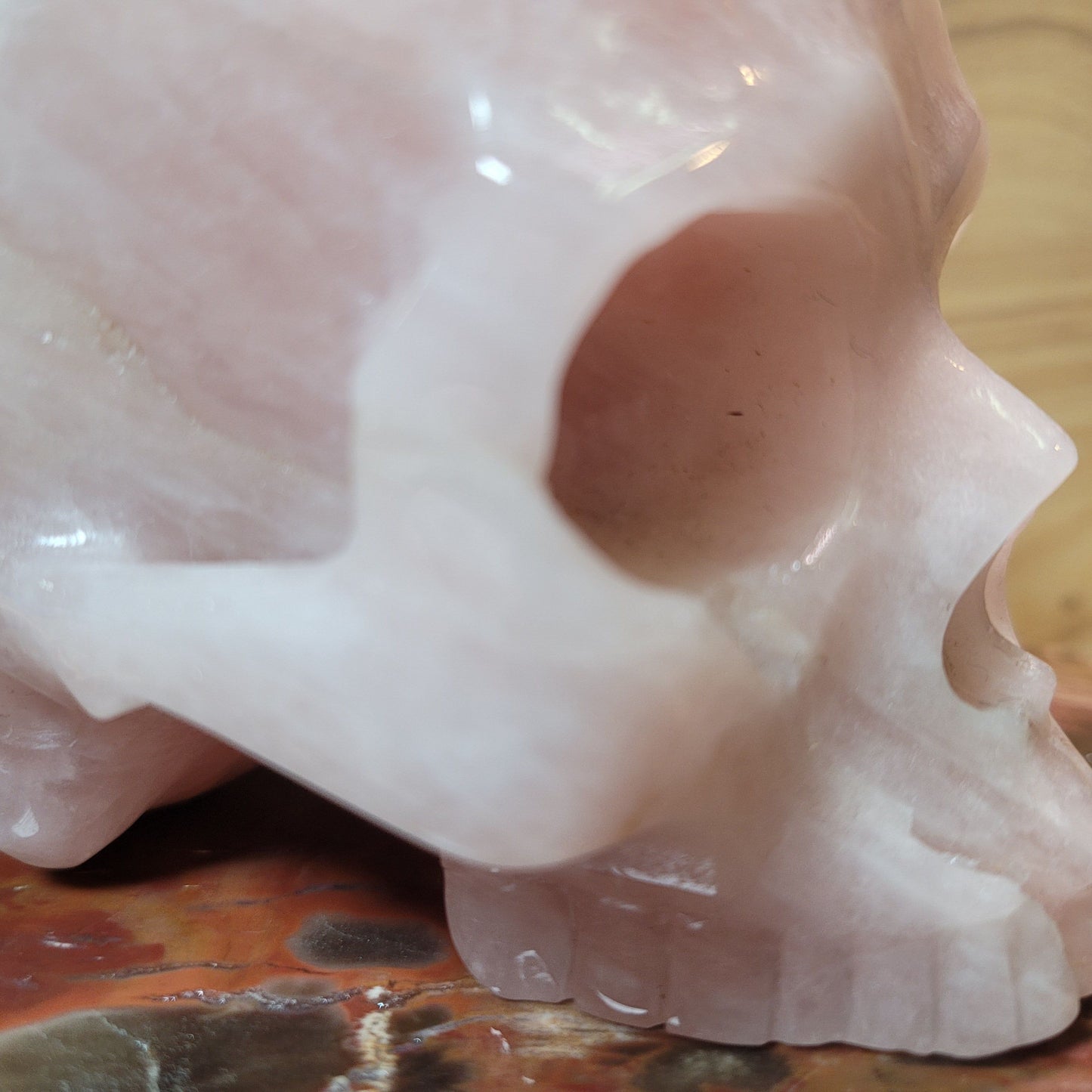 Rose Quartz 4.6" Skull