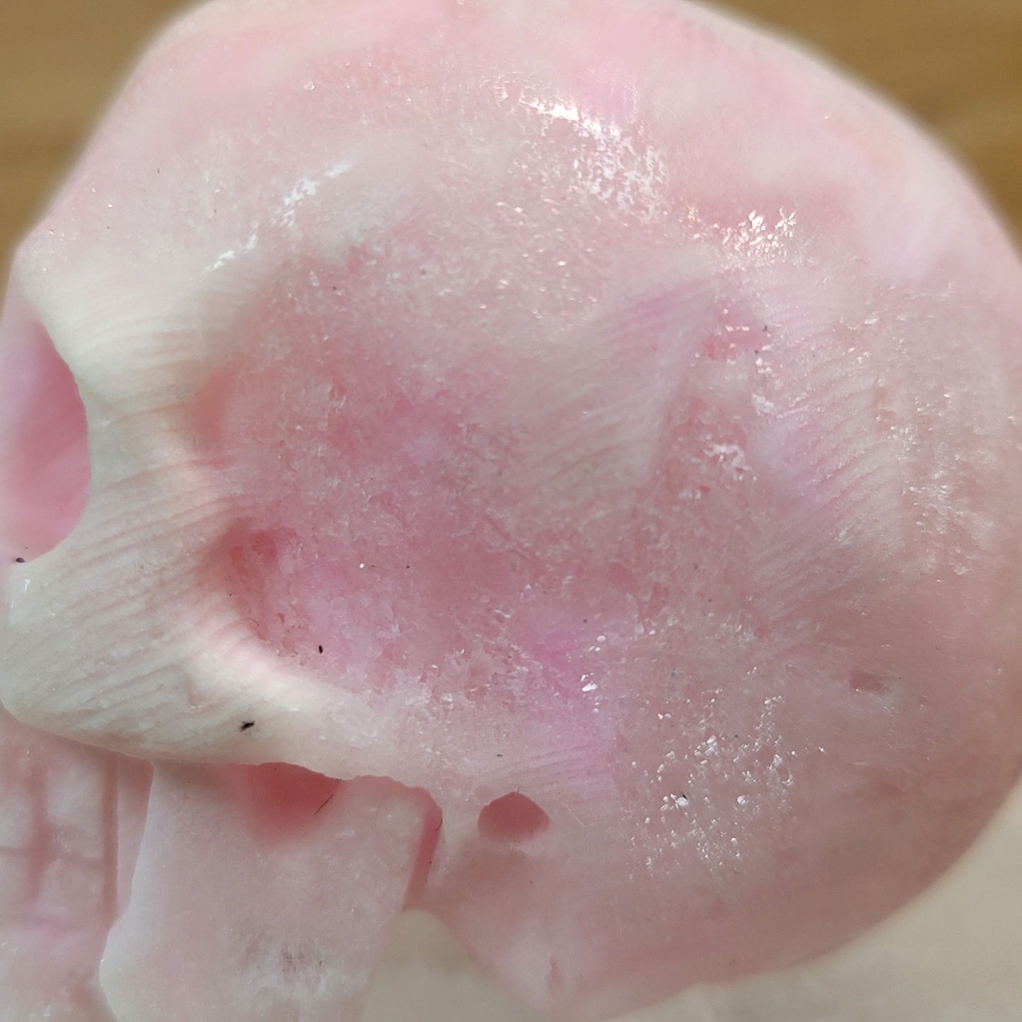 Pink Aragonite 2" Skull