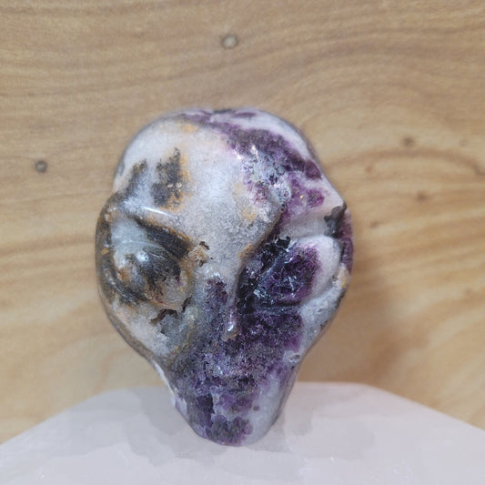 Purple/White Jade Pendent 2.2" Alien