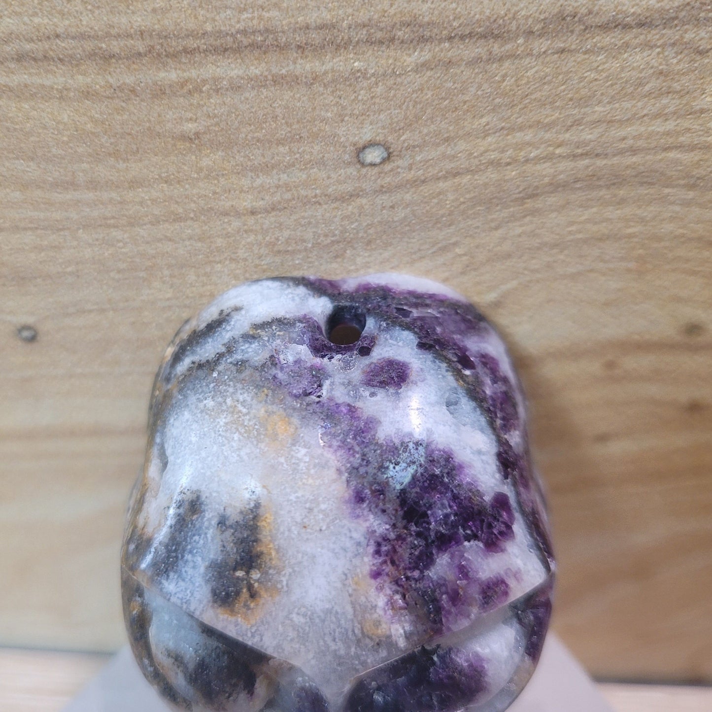 Purple/White Jade Pendent 2.2" Alien