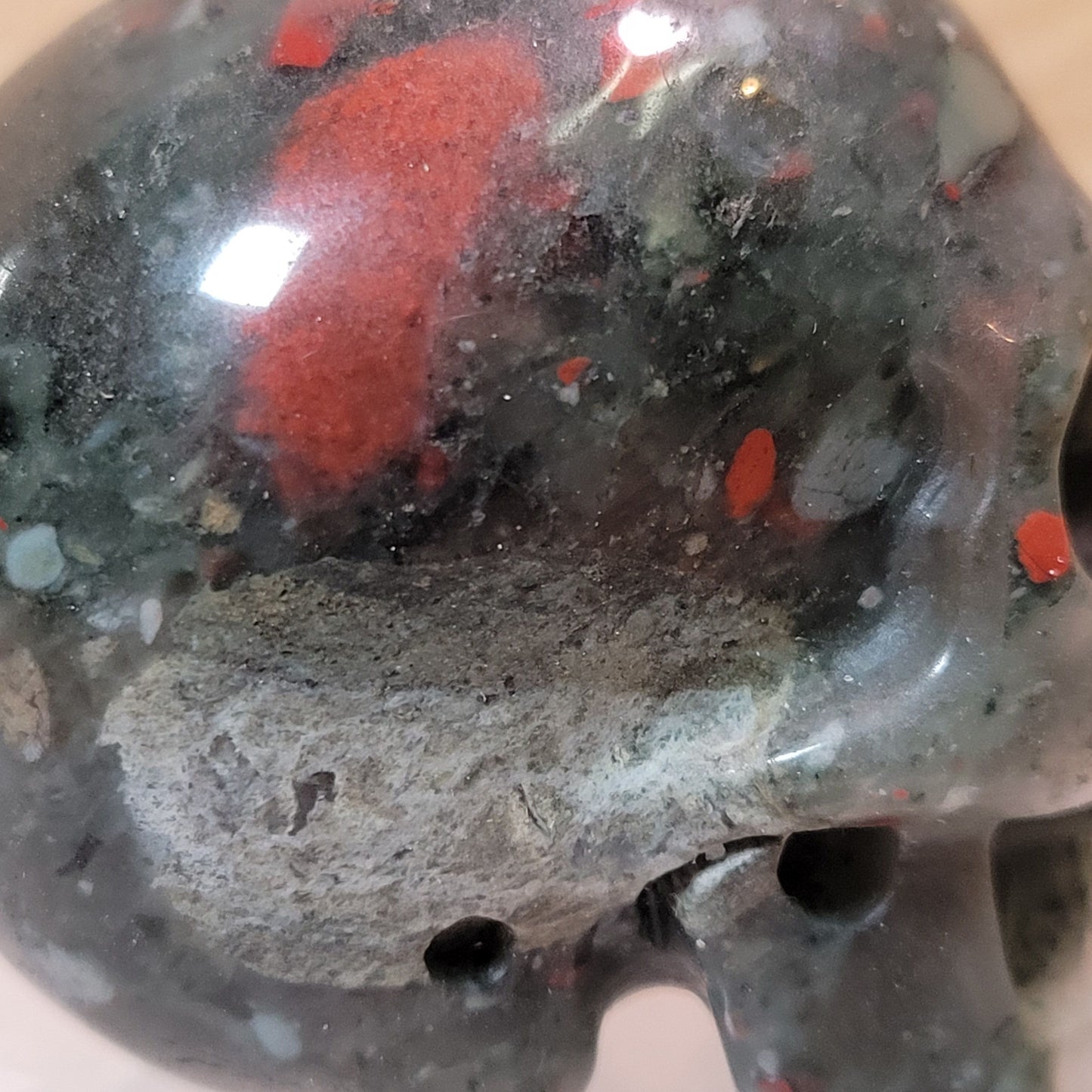 African Bloodstone 2" Skull