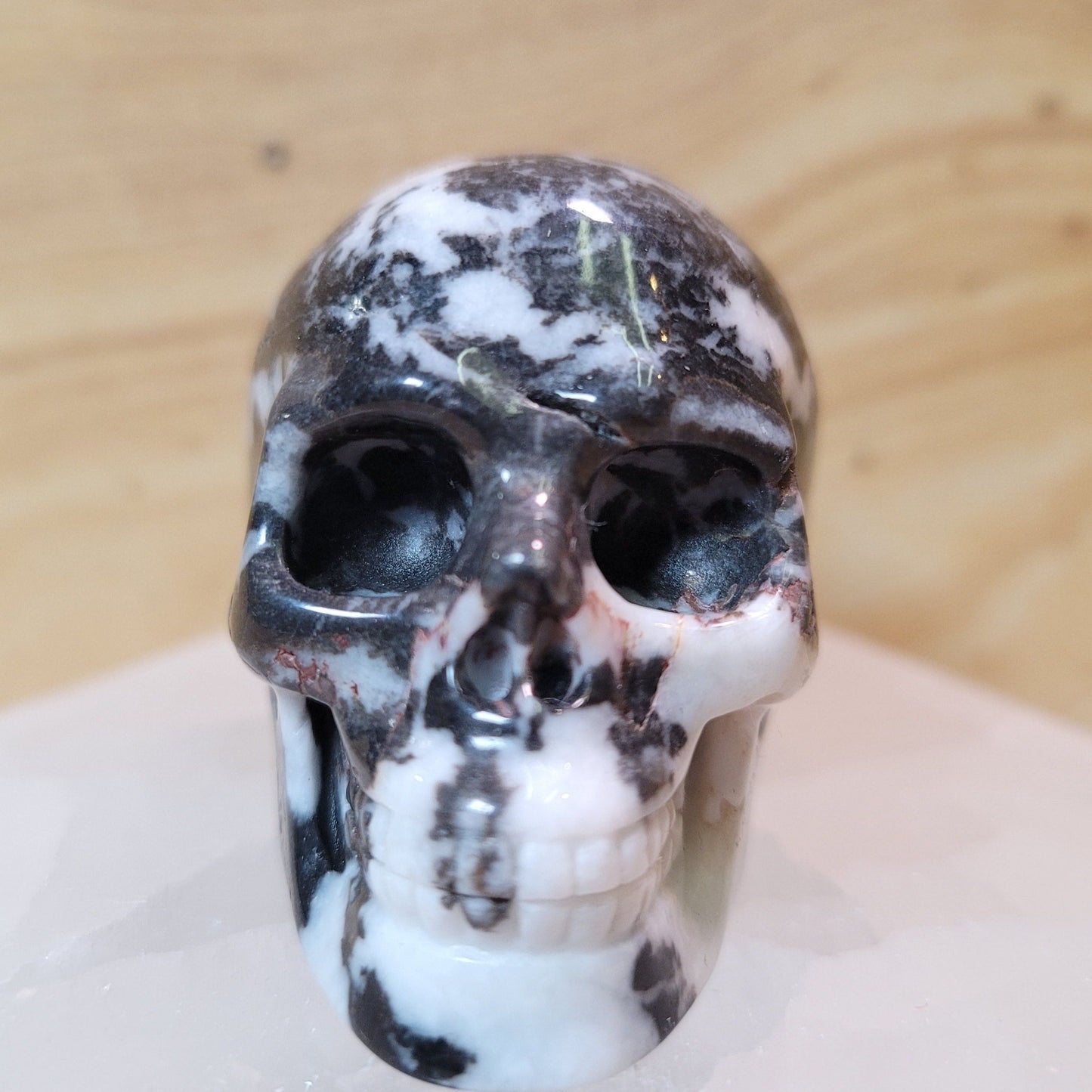 Black Zebra Jasper 2" Skull