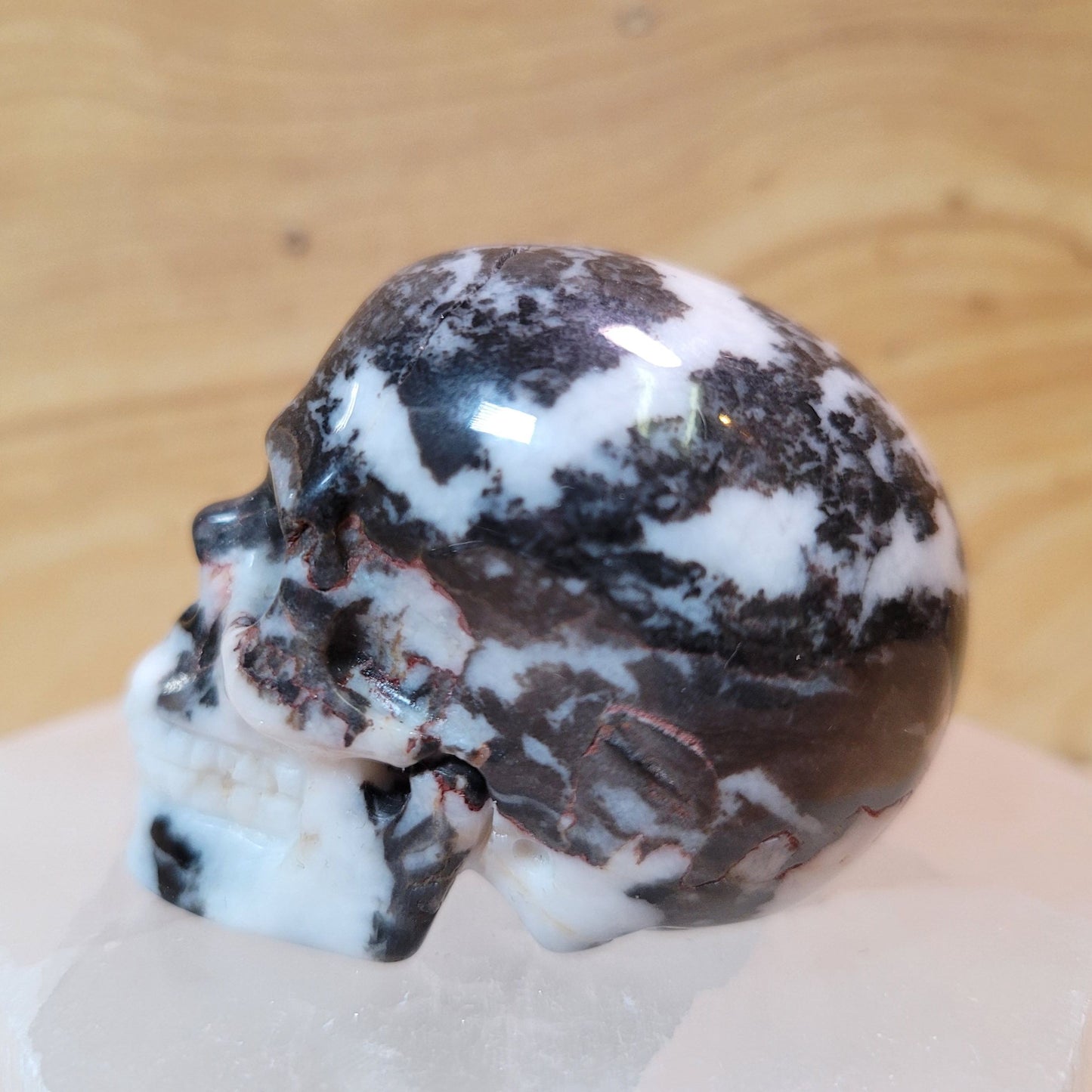 Black Zebra Jasper 2" Skull