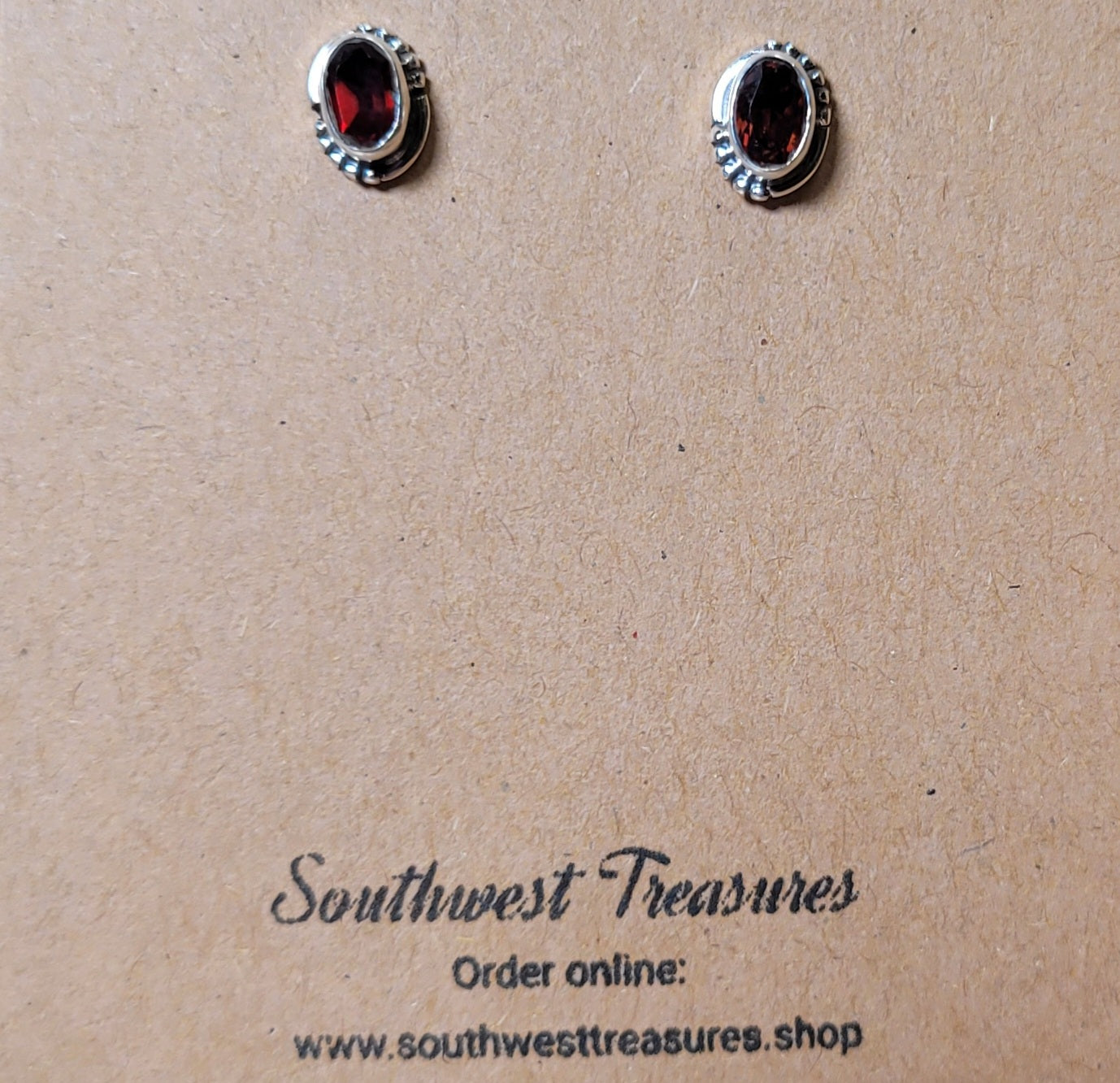 Garnet Sterling Silver Earrings