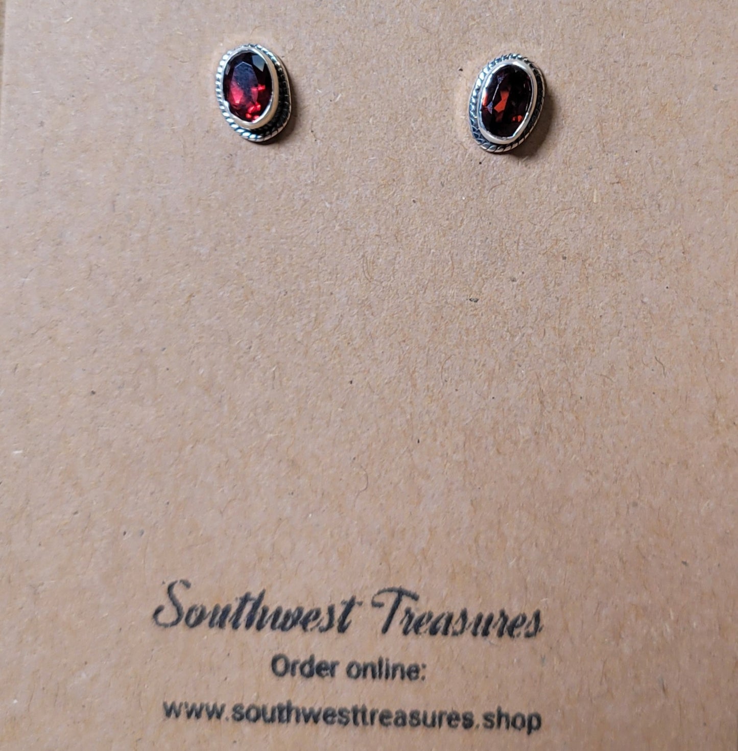 Garnet Sterling Silver Earrings