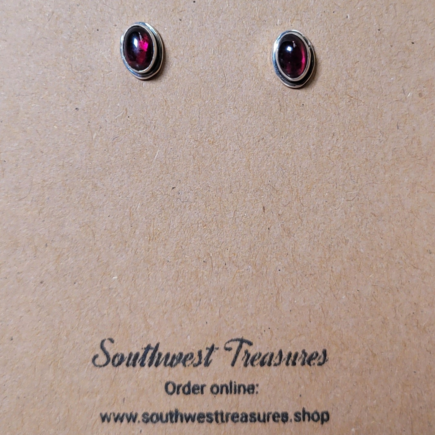 Garnet Sterling Silver Earrings