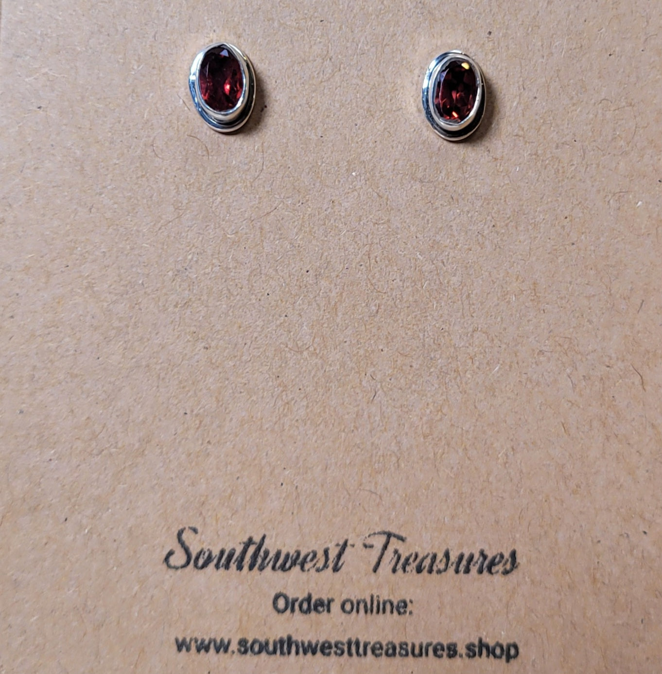 Garnet Sterling Silver Earrings