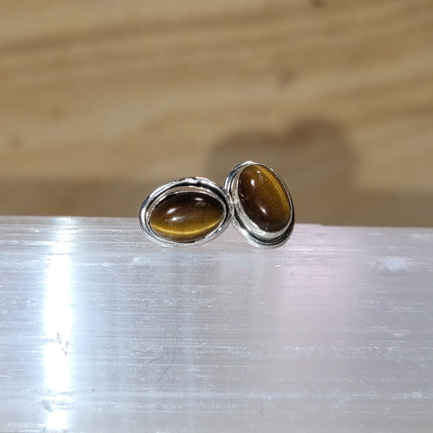 Tiger Eye Sterling Silver Earrings