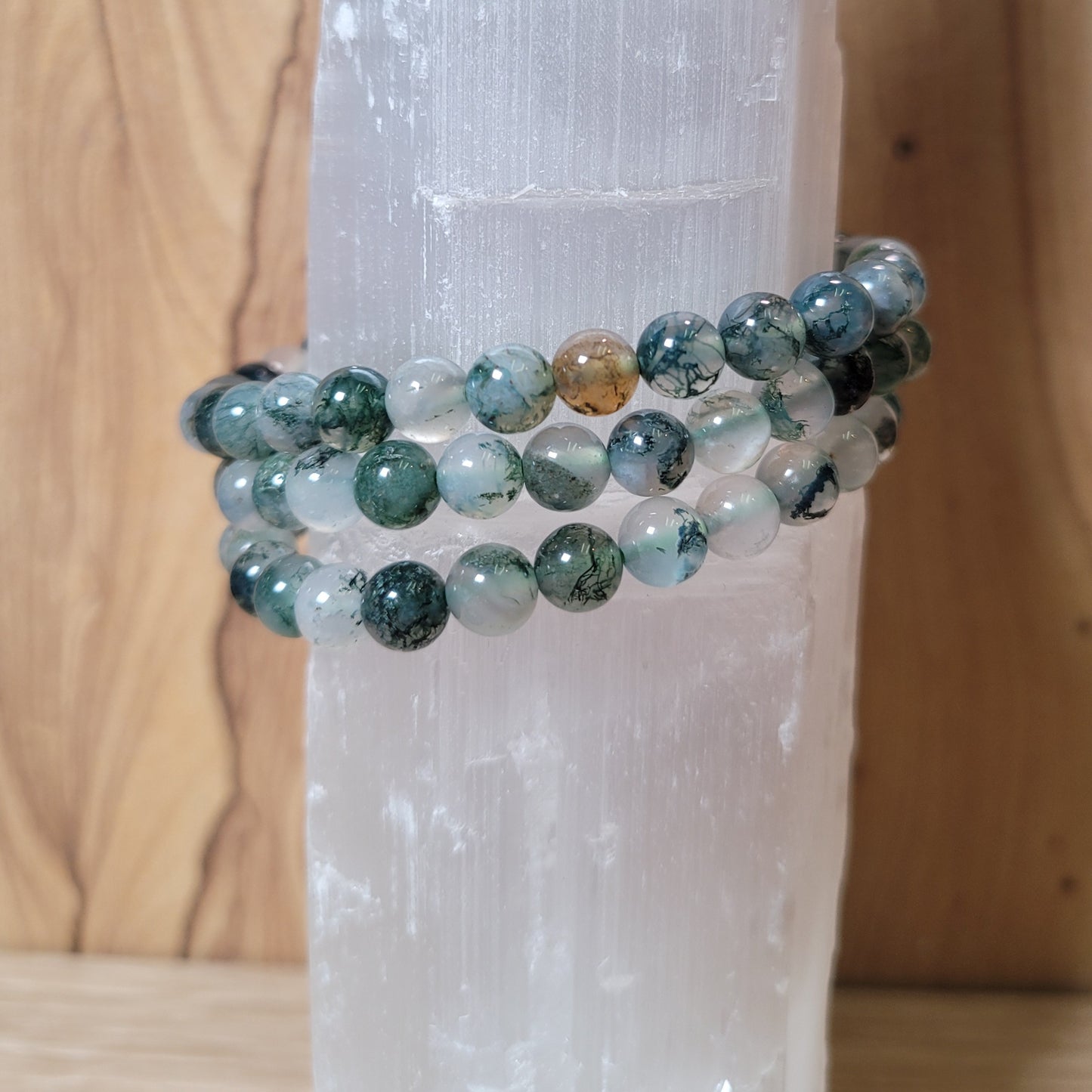 Moss Agate Bracelet - 6mm