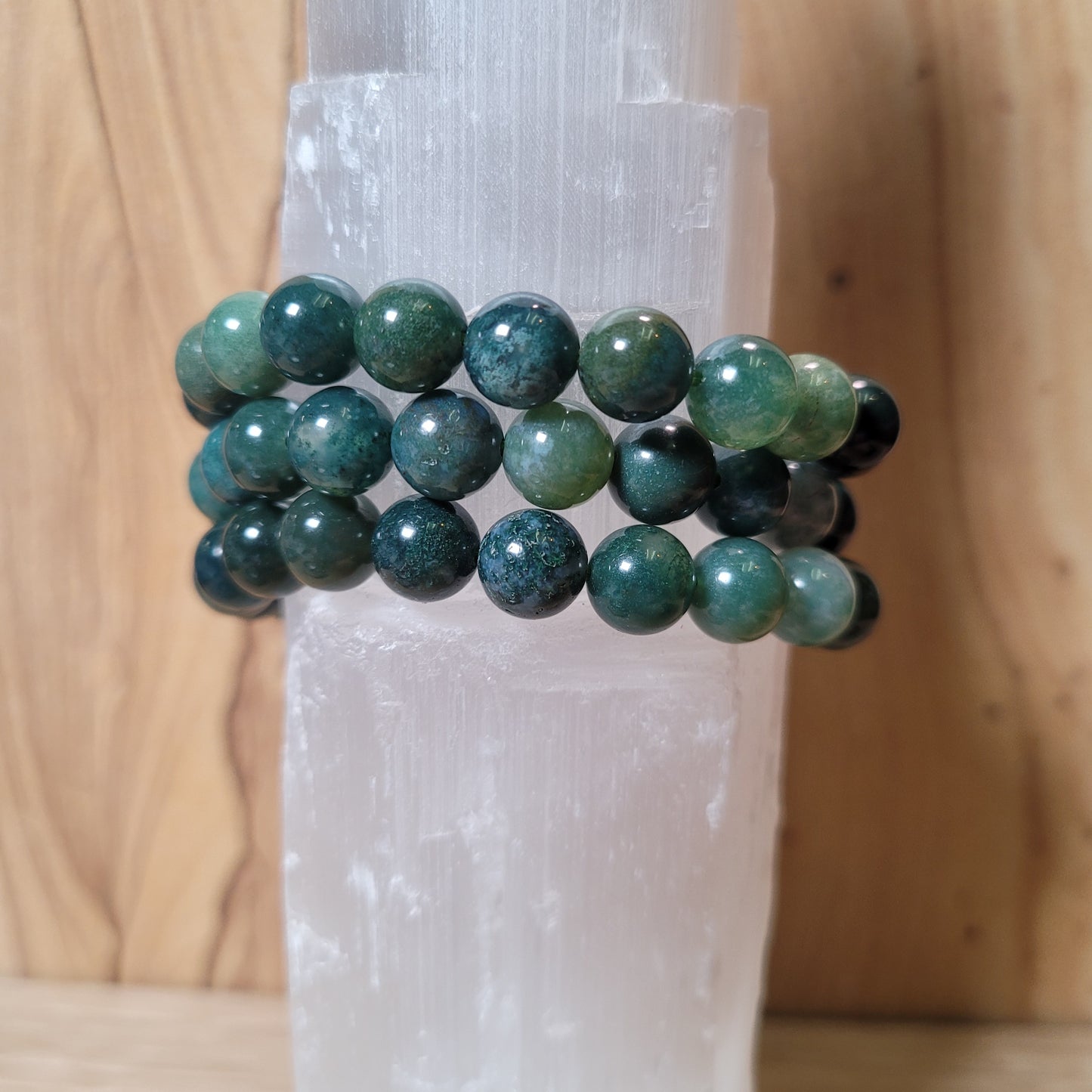 Moss Agate Bracelet - 8mm