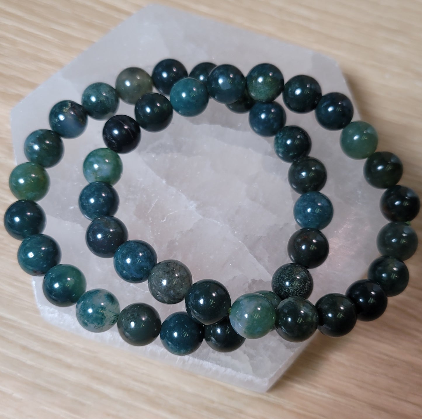 Moss Agate Bracelet - 8mm