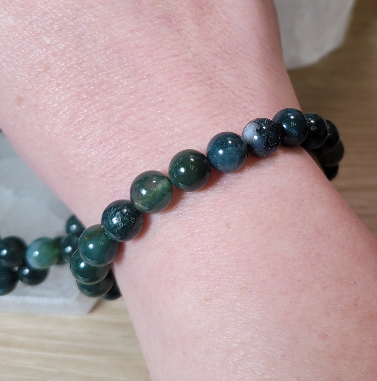 Moss Agate Bracelet - 8mm