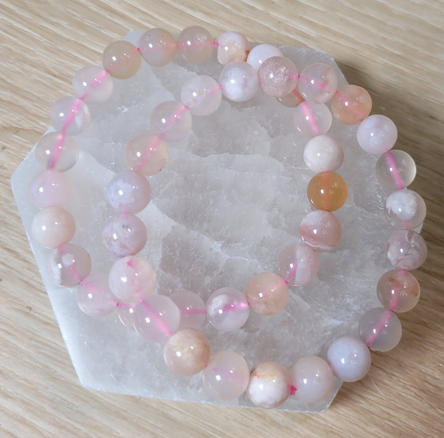 Flower Agate Bracelet - 8mm