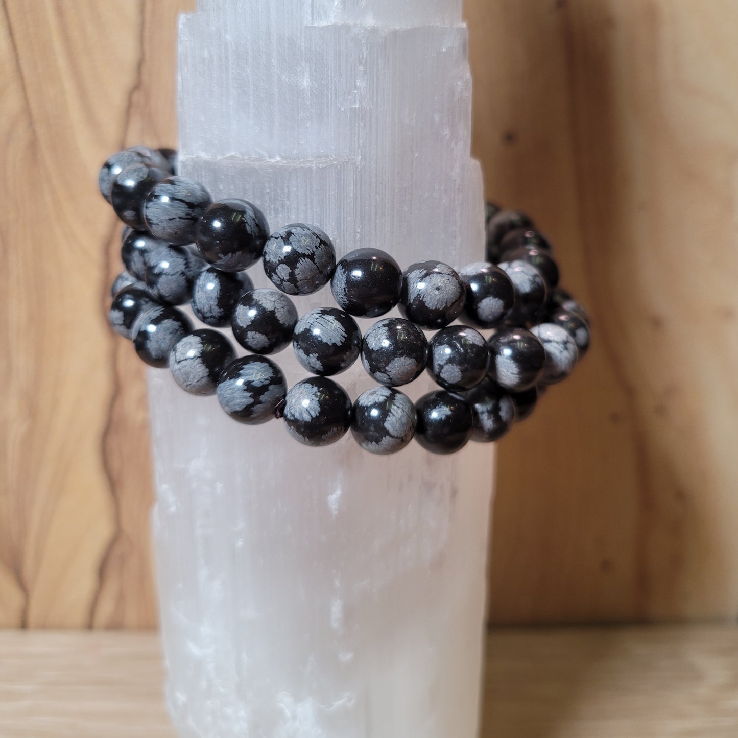 Snowflake Obsidian Bracelet -8mm