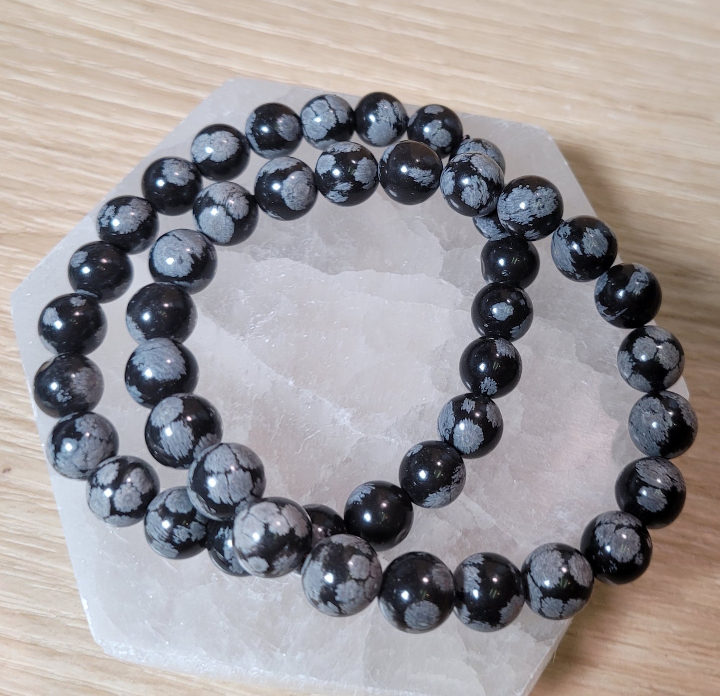 Snowflake Obsidian Bracelet -8mm