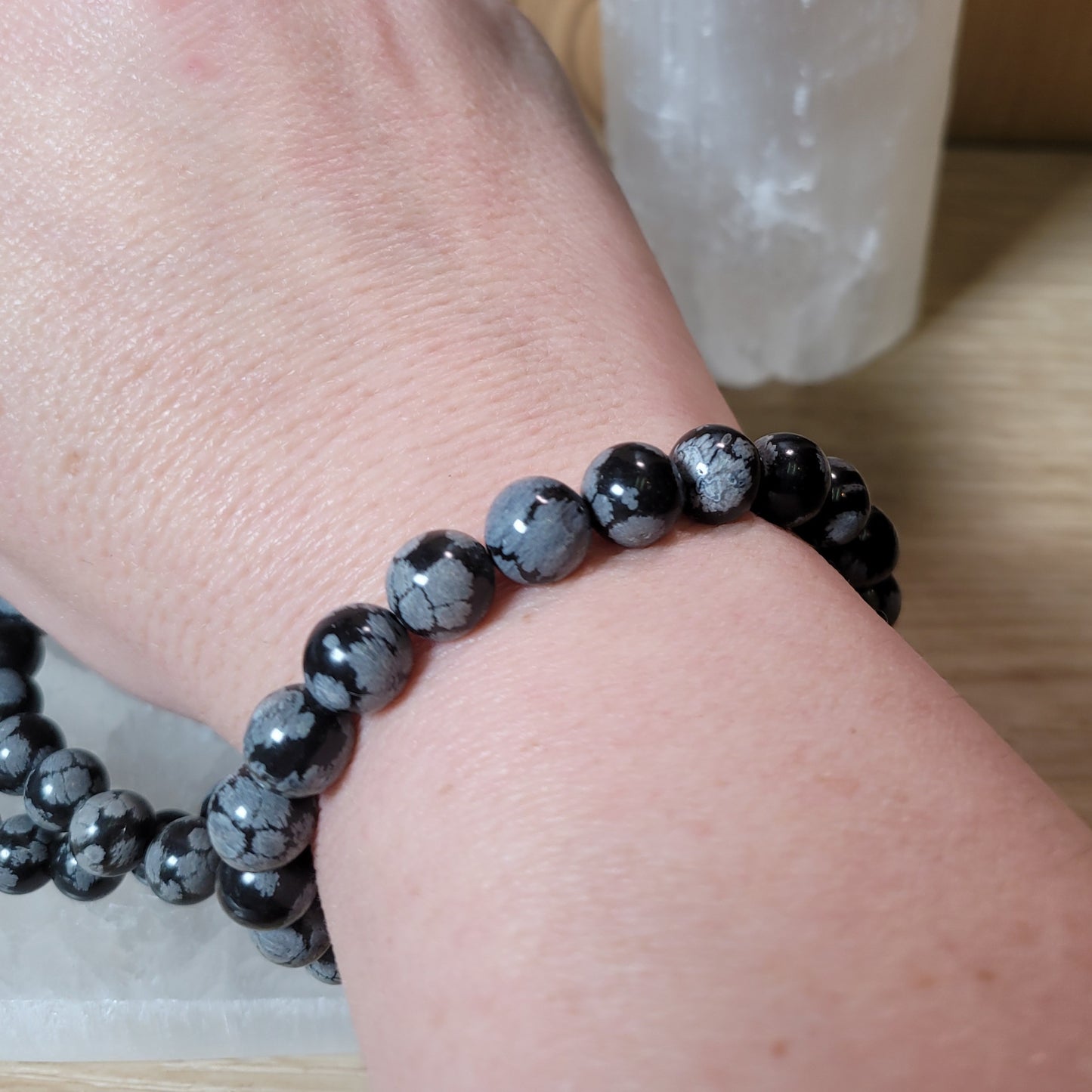 Snowflake Obsidian Bracelet -8mm