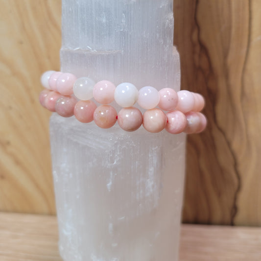 Peruvian Pink Opal Bracelet - 7mm