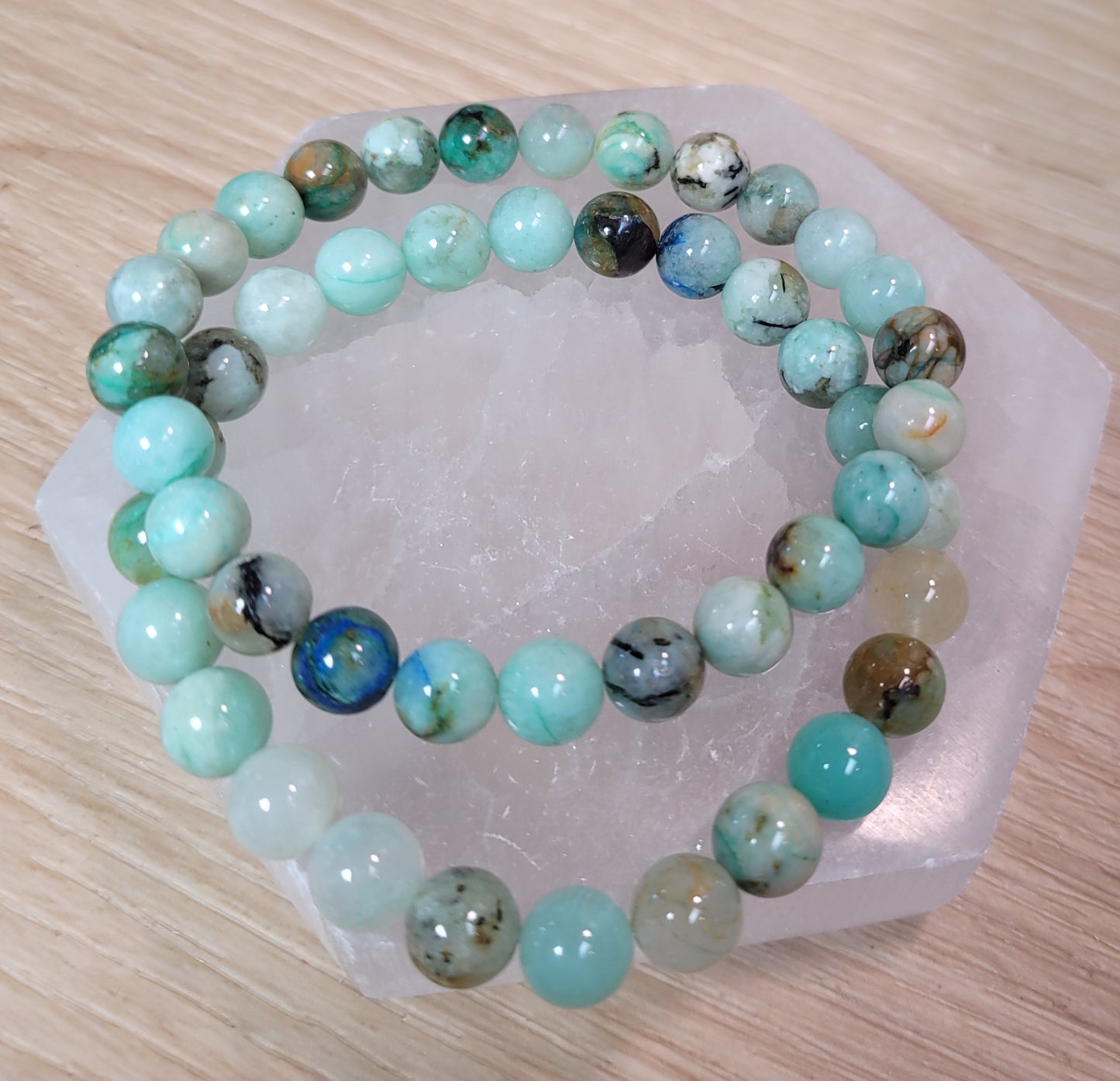 Apatite in Quartz Bracelet - 8mm